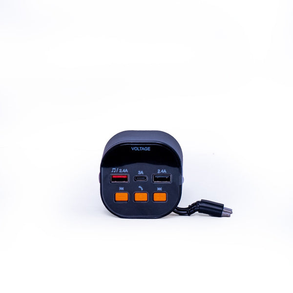 RCP213-Multi-Port Fast Car Charger – 50W Max Output with Type-C Expansion & Safety Fuse