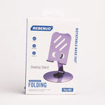 RCP180-360° Rotating Phone/Tablet Stand – Aluminum & Carbon Steel with Anti-Slip Base