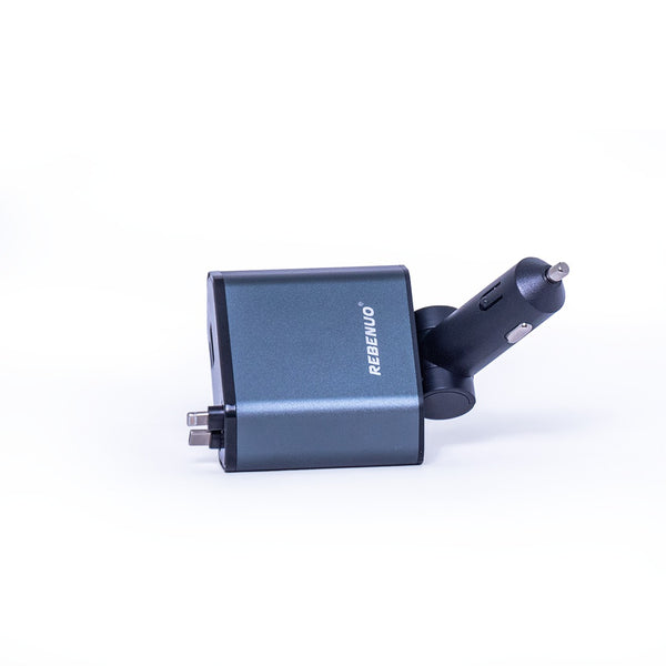 RCP190-Car Adapter with Retractable Type-C and iPhone cables